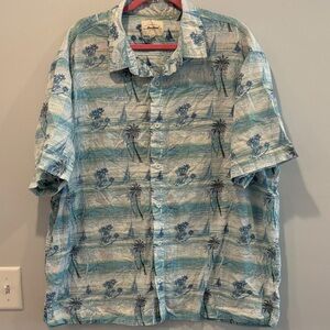 RedHead Blue and Green Tropical Print Shirt